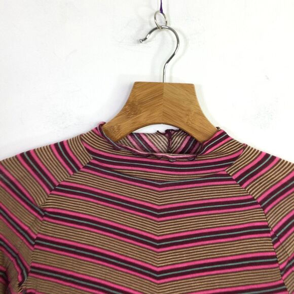 Free People Movement Womens High Jump Print Long Sleeve Oxblood Combo Sz XS NWT - Picture 2 of 16